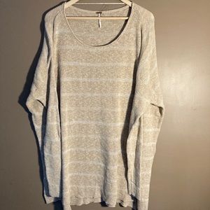 Free People beige cream striped sweater
